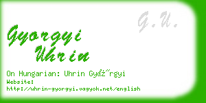 gyorgyi uhrin business card